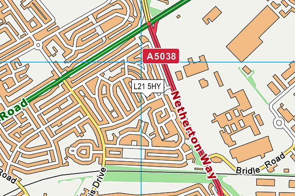 L21 5HY map - OS VectorMap District (Ordnance Survey) L21 5HY map - OS VectorMap District (Ordnance Survey)