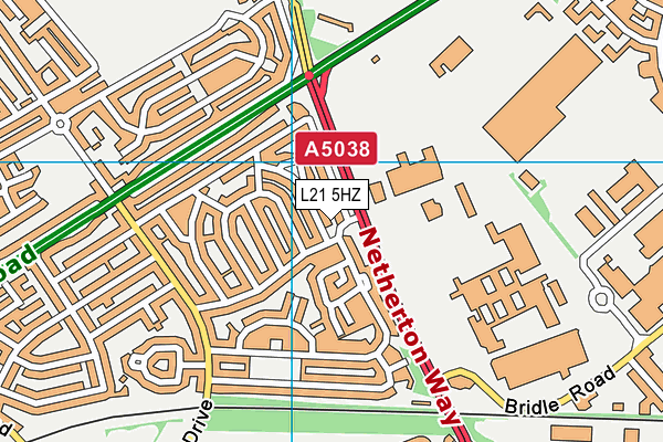 L21 5HZ map - OS VectorMap District (Ordnance Survey) L21 5HZ map - OS VectorMap District (Ordnance Survey)