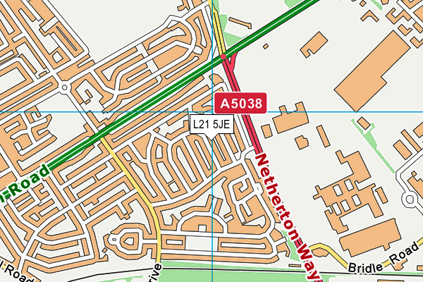 L21 5JE map - OS VectorMap District (Ordnance Survey) L21 5JE map - OS VectorMap District (Ordnance Survey)