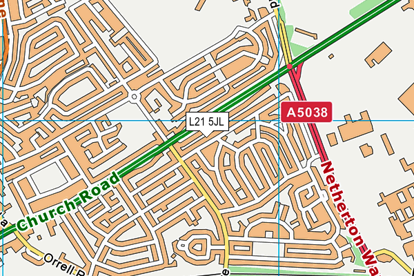 L21 5JL map - OS VectorMap District (Ordnance Survey)