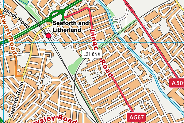 L21 6NX map - OS VectorMap District (Ordnance Survey) L21 6NX map - OS VectorMap District (Ordnance Survey)