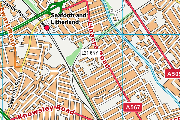 L21 6NY map - OS VectorMap District (Ordnance Survey)