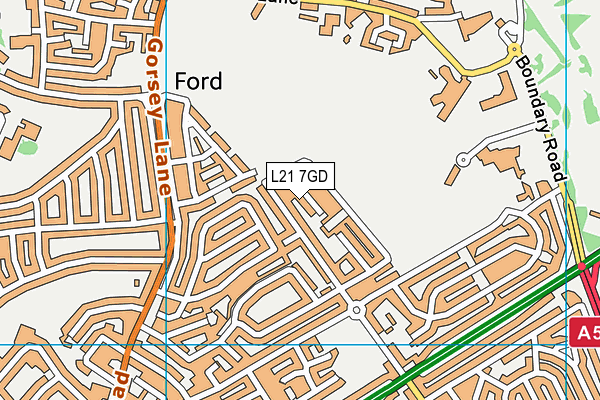 L21 7GD map - OS VectorMap District (Ordnance Survey) L21 7GD map - OS VectorMap District (Ordnance Survey)