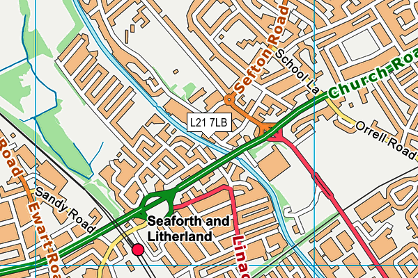 L21 7LB map - OS VectorMap District (Ordnance Survey) L21 7LB map - OS VectorMap District (Ordnance Survey)