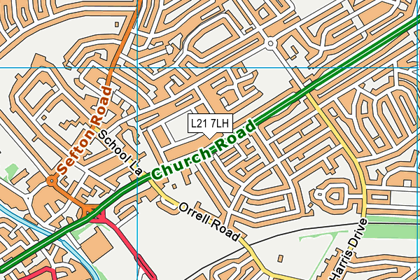 L21 7LH map - OS VectorMap District (Ordnance Survey) L21 7LH map - OS VectorMap District (Ordnance Survey)