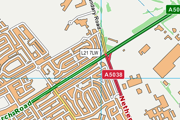 L21 7LW map - OS VectorMap District (Ordnance Survey) L21 7LW map - OS VectorMap District (Ordnance Survey)