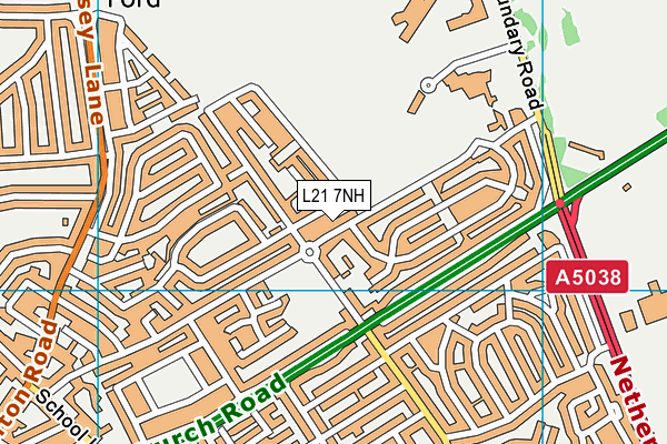 L21 7NH map - OS VectorMap District (Ordnance Survey) L21 7NH map - OS VectorMap District (Ordnance Survey)