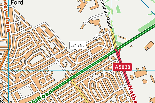 L21 7NL map - OS VectorMap District (Ordnance Survey) L21 7NL map - OS VectorMap District (Ordnance Survey)