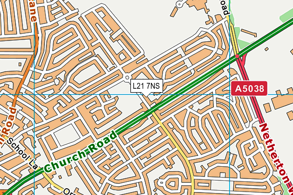 L21 7NS map - OS VectorMap District (Ordnance Survey) L21 7NS map - OS VectorMap District (Ordnance Survey)