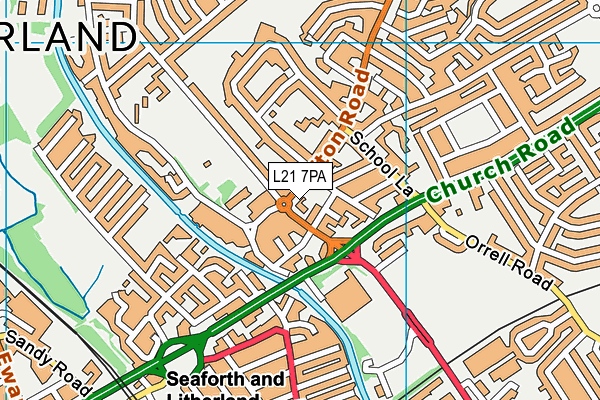 L21 7PA map - OS VectorMap District (Ordnance Survey) L21 7PA map - OS VectorMap District (Ordnance Survey)