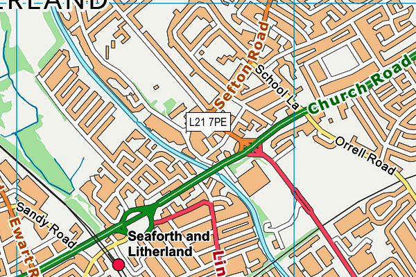 L21 7PE map - OS VectorMap District (Ordnance Survey) L21 7PE map - OS VectorMap District (Ordnance Survey)