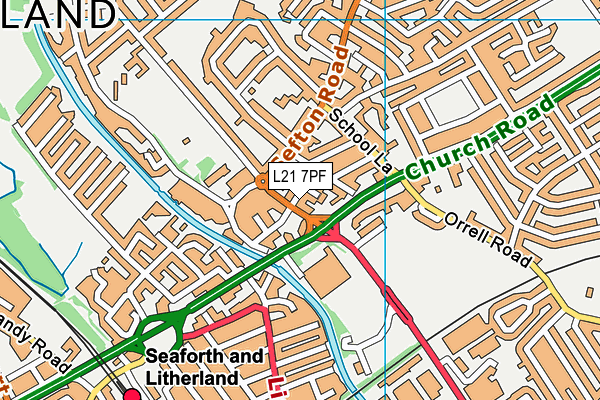 L21 7PF map - OS VectorMap District (Ordnance Survey) L21 7PF map - OS VectorMap District (Ordnance Survey)