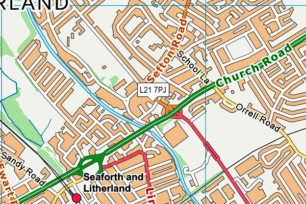 L21 7PJ map - OS VectorMap District (Ordnance Survey) L21 7PJ map - OS VectorMap District (Ordnance Survey)