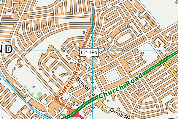 L21 7PN map - OS VectorMap District (Ordnance Survey) L21 7PN map - OS VectorMap District (Ordnance Survey)