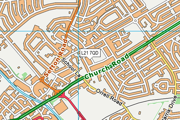 L21 7QD map - OS VectorMap District (Ordnance Survey)