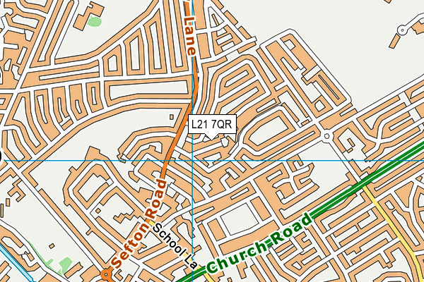 L21 7QR map - OS VectorMap District (Ordnance Survey) L21 7QR map - OS VectorMap District (Ordnance Survey)