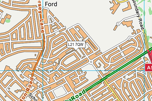 L21 7QW map - OS VectorMap District (Ordnance Survey) L21 7QW map - OS VectorMap District (Ordnance Survey)