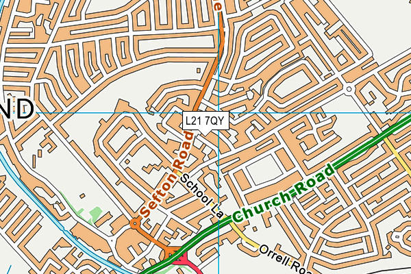 L21 7QY map - OS VectorMap District (Ordnance Survey) L21 7QY map - OS VectorMap District (Ordnance Survey)