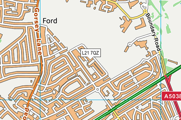 L21 7QZ map - OS VectorMap District (Ordnance Survey) L21 7QZ map - OS VectorMap District (Ordnance Survey)
