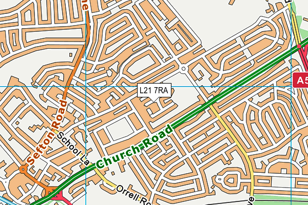 L21 7RA map - OS VectorMap District (Ordnance Survey)