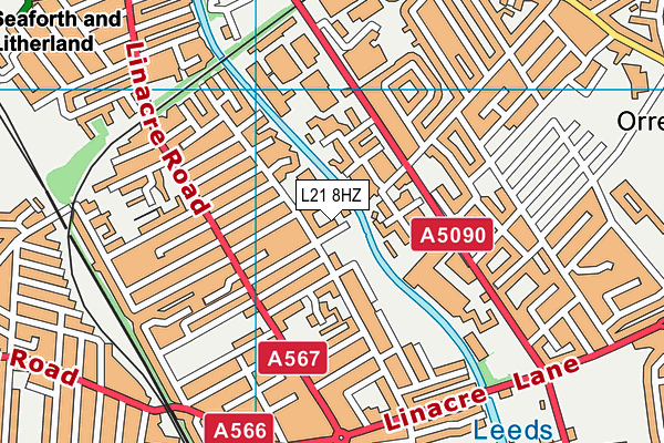 L21 8HZ map - OS VectorMap District (Ordnance Survey) L21 8HZ map - OS VectorMap District (Ordnance Survey)