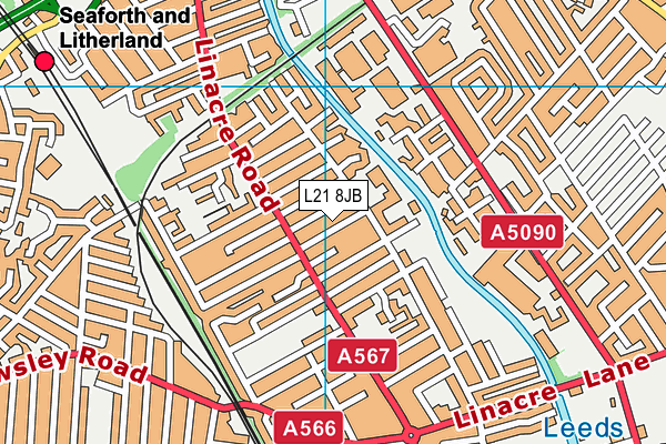 L21 8JB map - OS VectorMap District (Ordnance Survey) L21 8JB map - OS VectorMap District (Ordnance Survey)