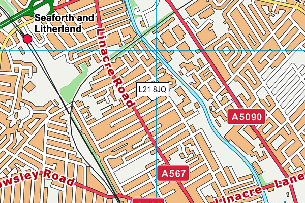 L21 8JQ map - OS VectorMap District (Ordnance Survey) L21 8JQ map - OS VectorMap District (Ordnance Survey)