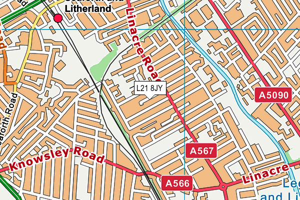 L21 8JY map - OS VectorMap District (Ordnance Survey) L21 8JY map - OS VectorMap District (Ordnance Survey)