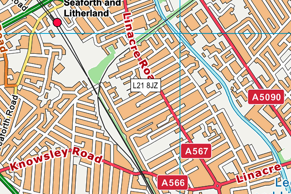 L21 8JZ map - OS VectorMap District (Ordnance Survey) L21 8JZ map - OS VectorMap District (Ordnance Survey)