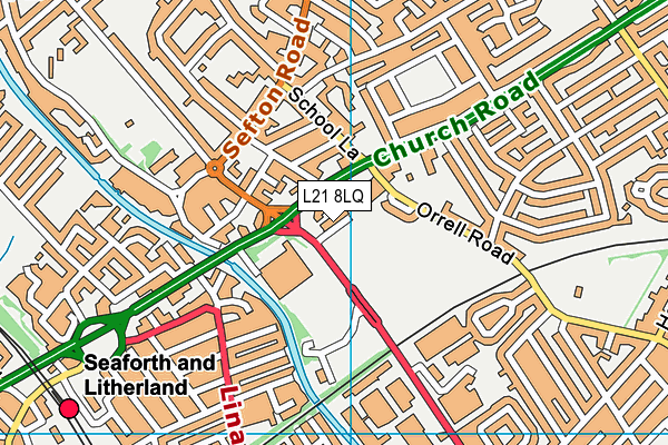 L21 8LQ map - OS VectorMap District (Ordnance Survey)