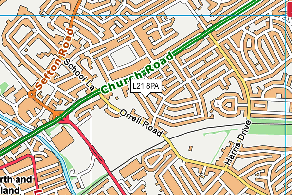 L21 8PA map - OS VectorMap District (Ordnance Survey) L21 8PA map - OS VectorMap District (Ordnance Survey)