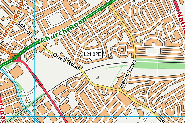 L21 8PE map - OS VectorMap District (Ordnance Survey) L21 8PE map - OS VectorMap District (Ordnance Survey)