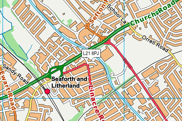 L21 8PJ map - OS VectorMap District (Ordnance Survey)