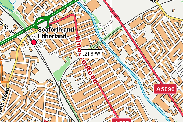 L21 8PW map - OS VectorMap District (Ordnance Survey) L21 8PW map - OS VectorMap District (Ordnance Survey)