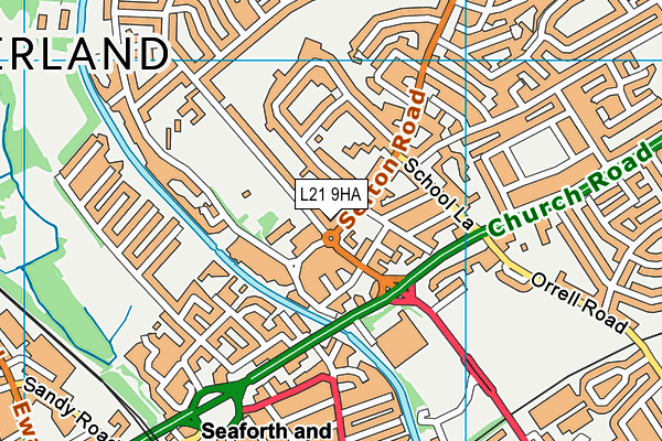 L21 9HA map - OS VectorMap District (Ordnance Survey) L21 9HA map - OS VectorMap District (Ordnance Survey)