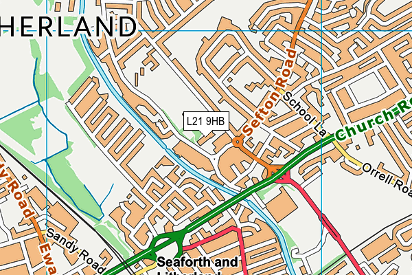 L21 9HB map - OS VectorMap District (Ordnance Survey) L21 9HB map - OS VectorMap District (Ordnance Survey)