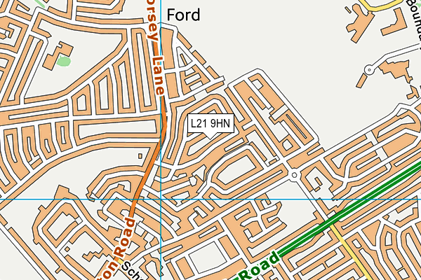 L21 9HN map - OS VectorMap District (Ordnance Survey) L21 9HN map - OS VectorMap District (Ordnance Survey)