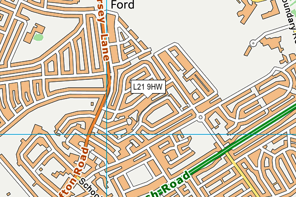 L21 9HW map - OS VectorMap District (Ordnance Survey) L21 9HW map - OS VectorMap District (Ordnance Survey)