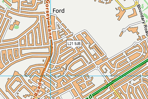L21 9JB map - OS VectorMap District (Ordnance Survey) L21 9JB map - OS VectorMap District (Ordnance Survey)