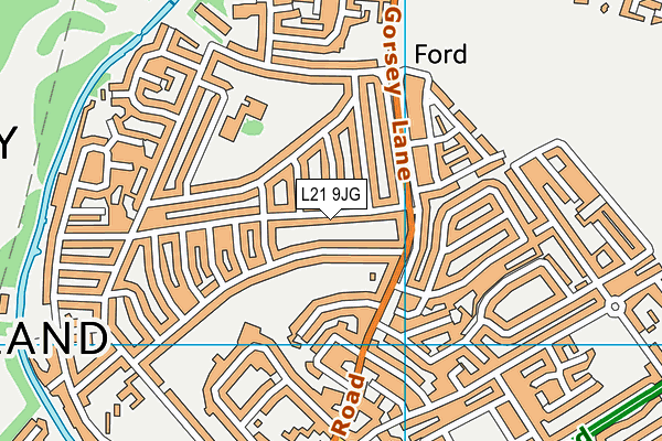 L21 9JG map - OS VectorMap District (Ordnance Survey) L21 9JG map - OS VectorMap District (Ordnance Survey)