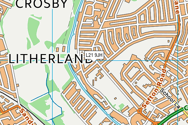 L21 9JH map - OS VectorMap District (Ordnance Survey) L21 9JH map - OS VectorMap District (Ordnance Survey)