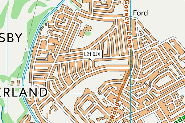 L21 9JX map - OS VectorMap District (Ordnance Survey) L21 9JX map - OS VectorMap District (Ordnance Survey)