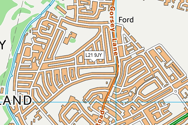 L21 9JY map - OS VectorMap District (Ordnance Survey) L21 9JY map - OS VectorMap District (Ordnance Survey)