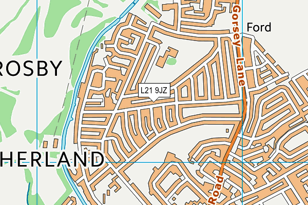L21 9JZ map - OS VectorMap District (Ordnance Survey) L21 9JZ map - OS VectorMap District (Ordnance Survey)