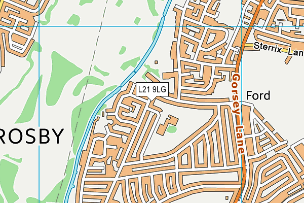 L21 9LG map - OS VectorMap District (Ordnance Survey) L21 9LG map - OS VectorMap District (Ordnance Survey)