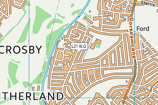 L21 9LQ map - OS VectorMap District (Ordnance Survey) L21 9LQ map - OS VectorMap District (Ordnance Survey)