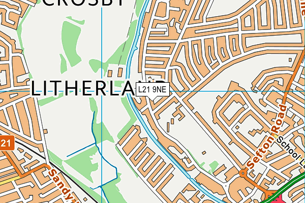 L21 9NE map - OS VectorMap District (Ordnance Survey)