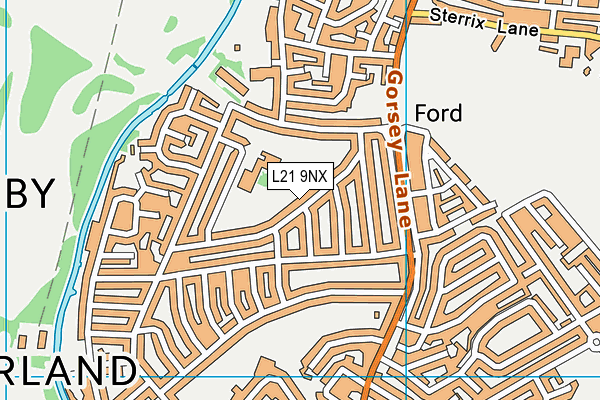 L21 9NX map - OS VectorMap District (Ordnance Survey) L21 9NX map - OS VectorMap District (Ordnance Survey)