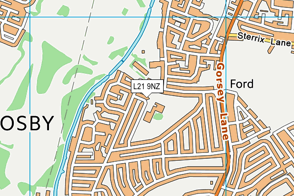 L21 9NZ map - OS VectorMap District (Ordnance Survey) L21 9NZ map - OS VectorMap District (Ordnance Survey)