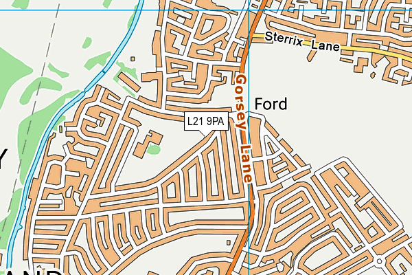 L21 9PA map - OS VectorMap District (Ordnance Survey) L21 9PA map - OS VectorMap District (Ordnance Survey)